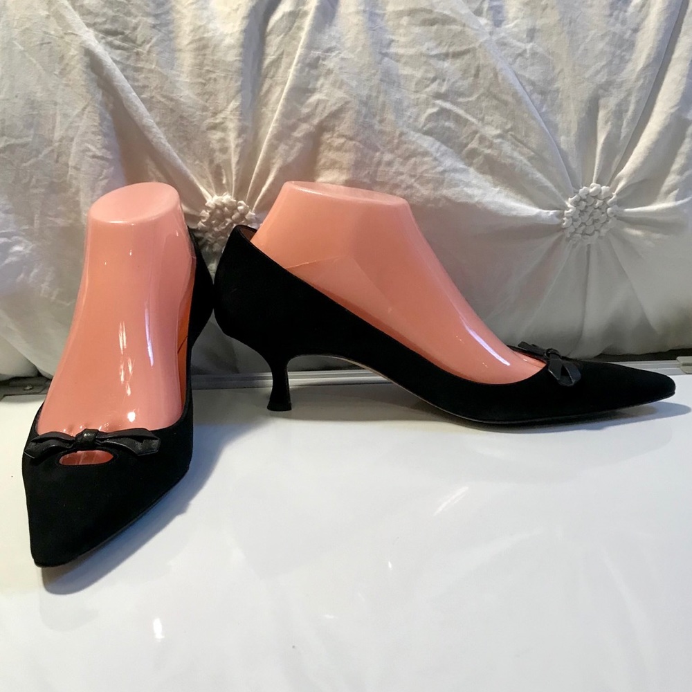 Like🆕 MANOLO BLAHNIK Black Kitten Heels  US 8 - Picture 13 of 13